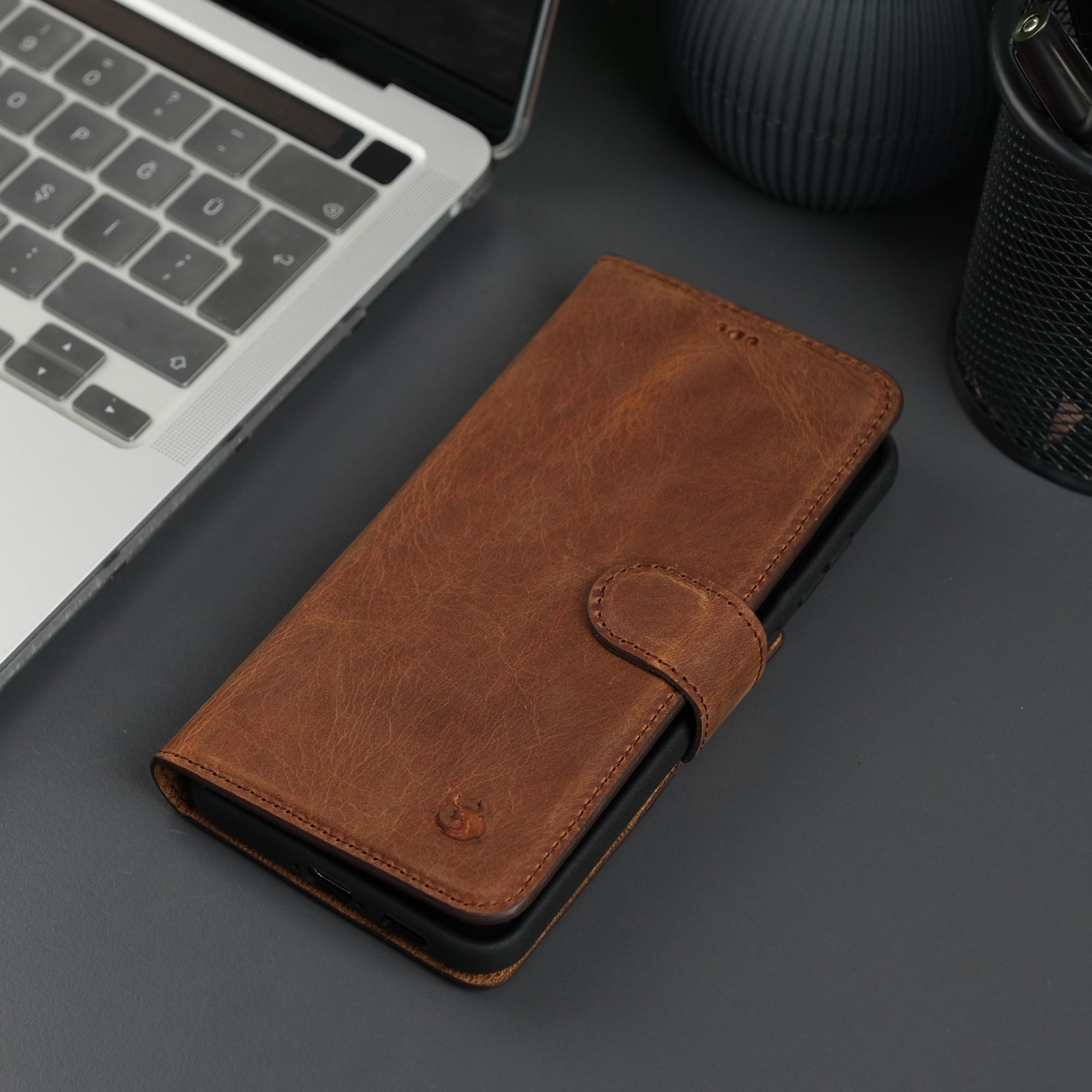 Full-Grain Leather Wallet Case – Samsung Galaxy S25 Plus