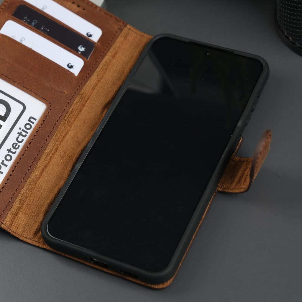 Full-Grain Leather Wallet Case – Samsung Galaxy S25 Plus