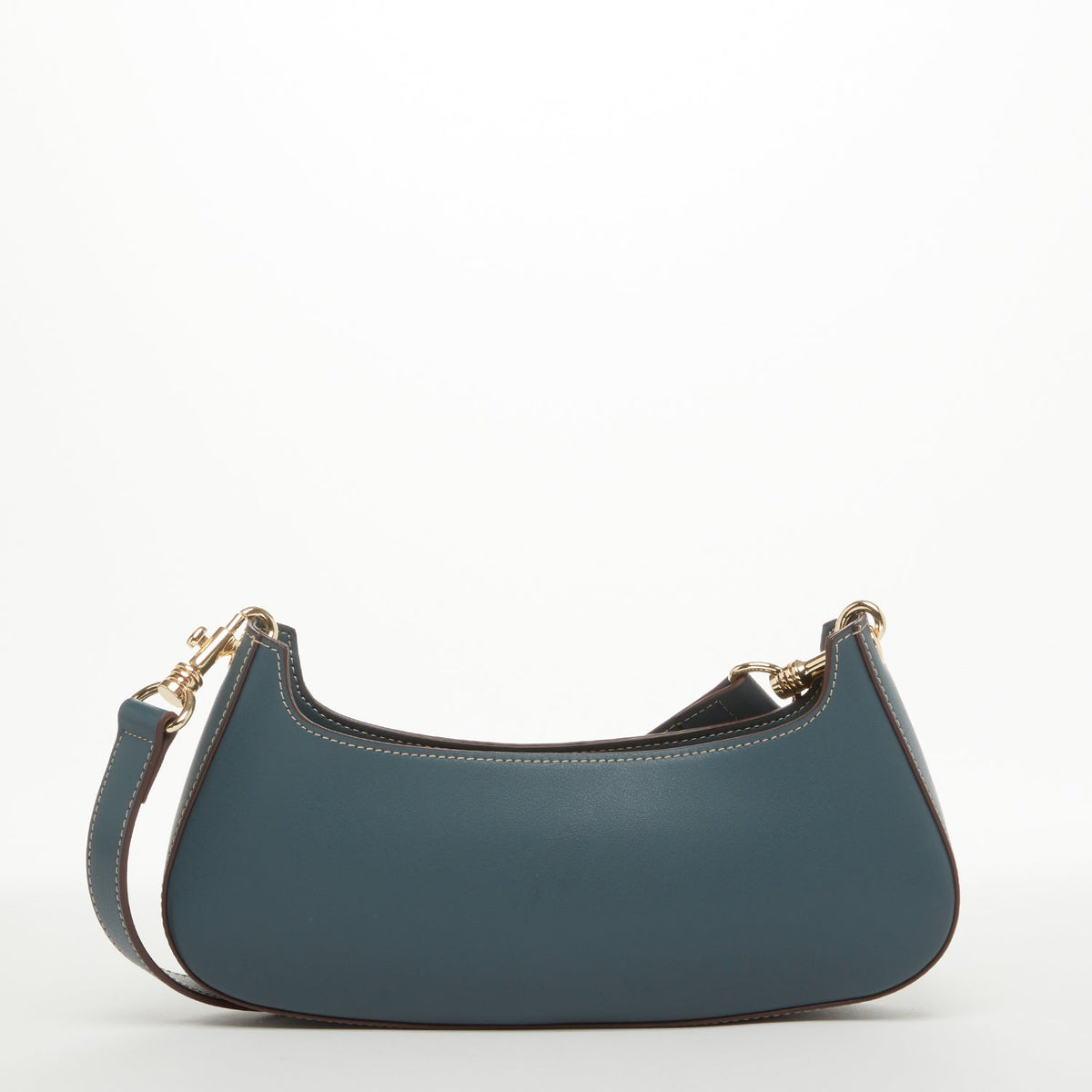 Emily Leather Baguette Bag East West Handbag Blue