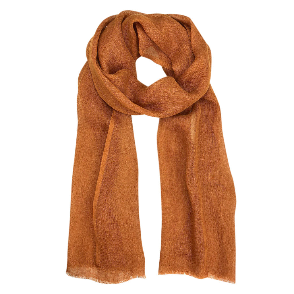 Handwoven 100% Linen Scarf | Raw Eyelash Fringe | Handmade in Ethiopia | 79" x 17" | Ink, Steel Gray, Flax, Rose & Bronze | Slate + Salt
