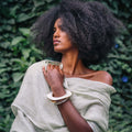 Handwoven 100% Linen Scarf | Raw Eyelash Fringe | Handmade in Ethiopia | 79" x 17" | Ink, Steel Gray, Flax, Rose & Bronze | Slate + Salt