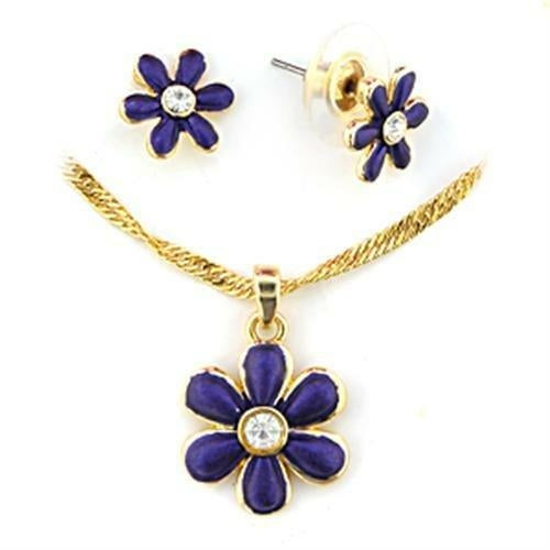 Gold Crystal Jewelry Set | Clear Rhinestone | Gold-Plated White Metal