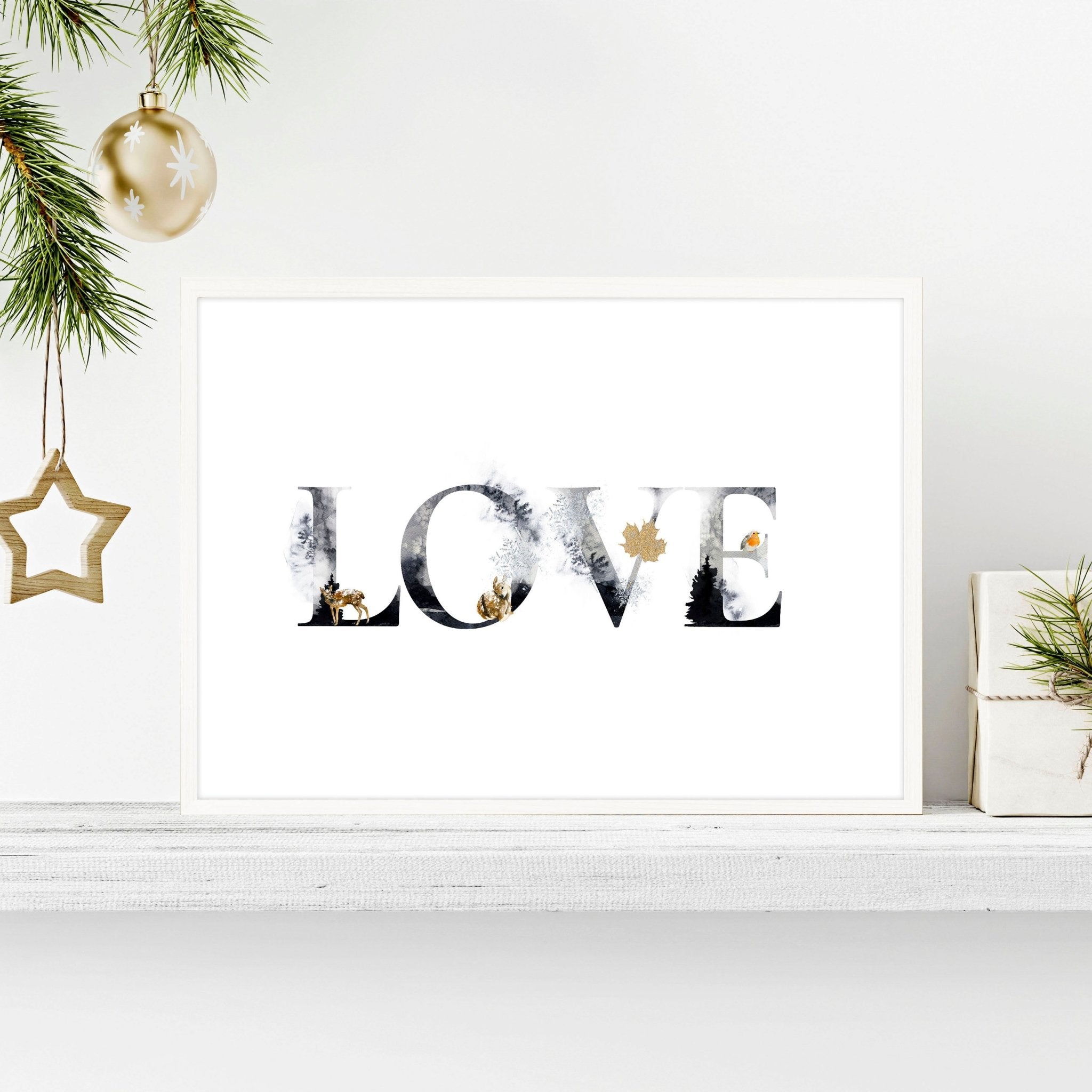 Love Wall Art Print — Christmas Decor