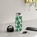 Monstera Botanical Watercolor Handle Lid Water Bottle