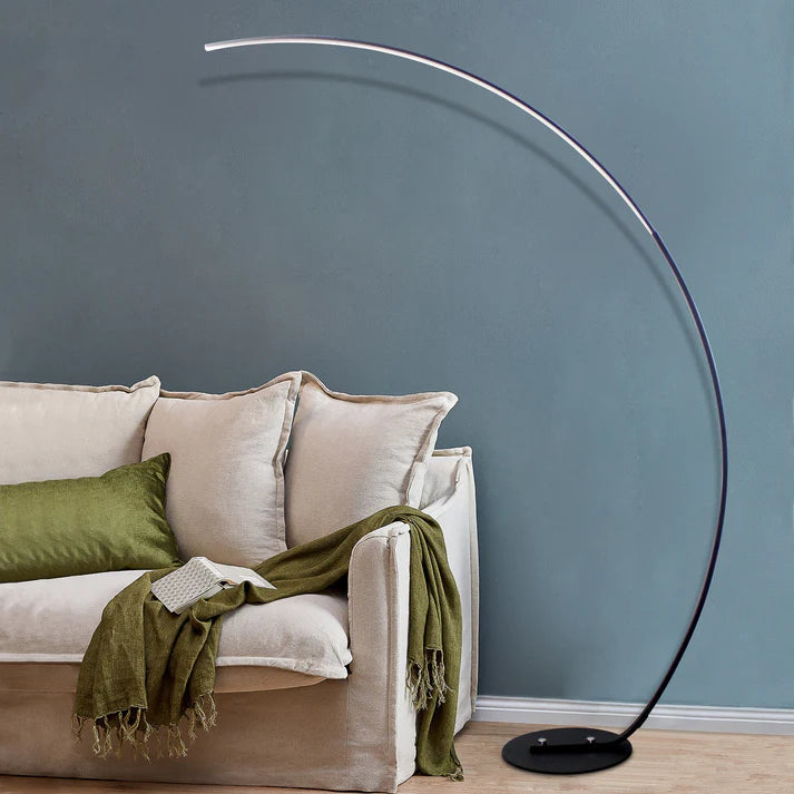 Modern Curved Floor Lamp with RGBW Ambient Lighting for Stylish Home