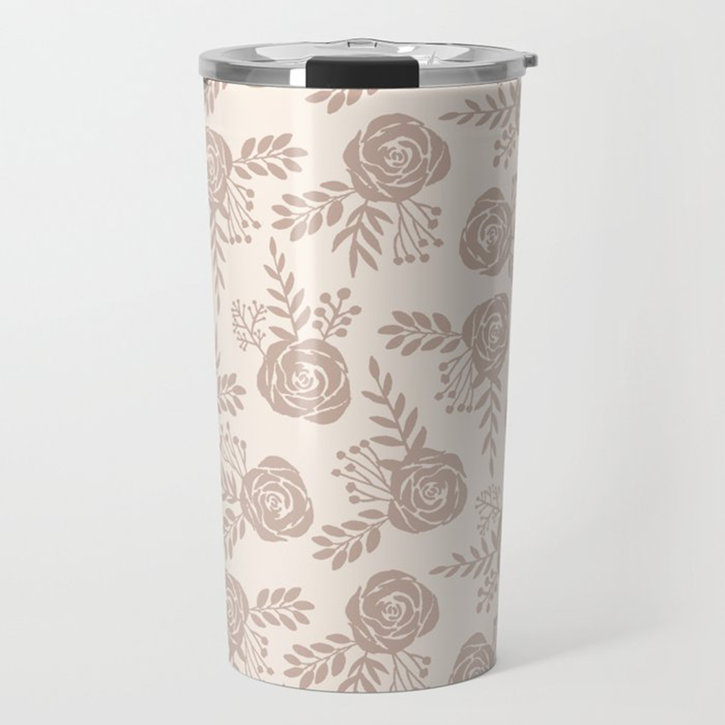 Pastel Floral Travel Mug