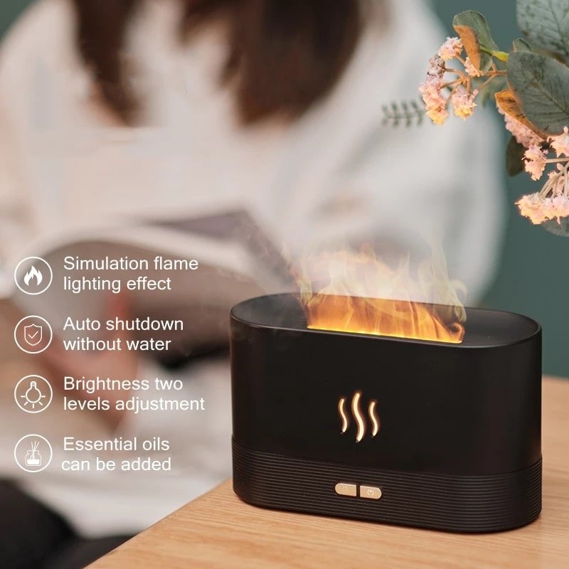Ultrasonic Flame Effect Essential Oil Diffuser | USB Portable Aromatherapy | Stress Relief
