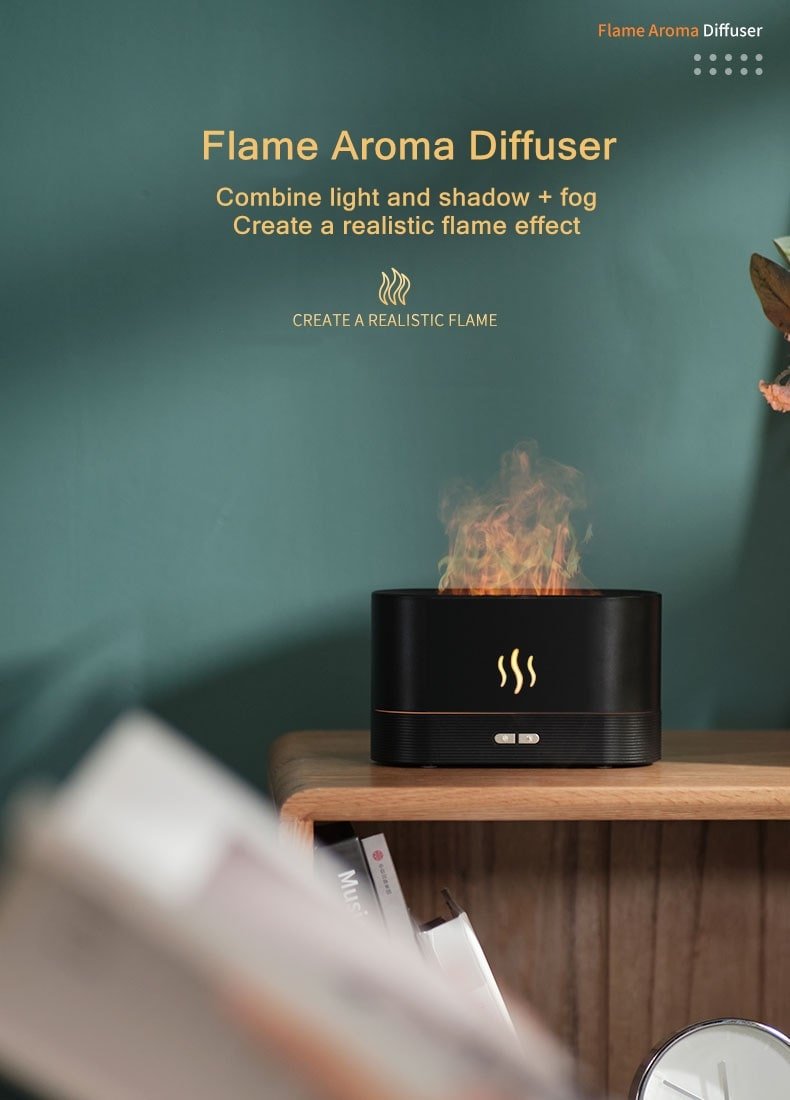 Ultrasonic Flame Effect Essential Oil Diffuser | USB Portable Aromatherapy | Stress Relief