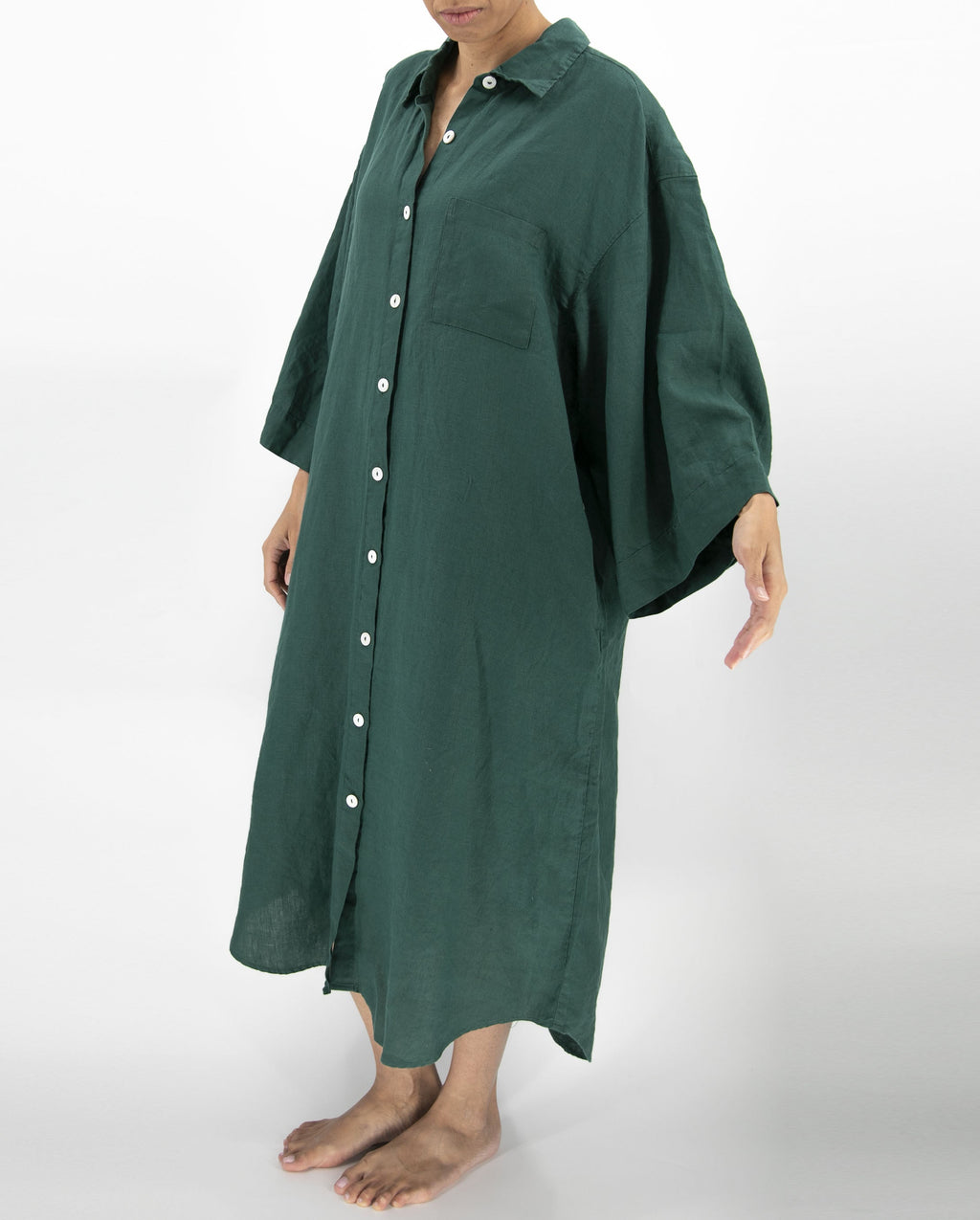 Mei Linen House Dress | 100% French Flax | Billowing Arms | 3 Pockets | One Size Fits Most | 12 Colors | Sunday Morning