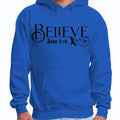 Mens Graphic Hoodie Believe John 3:16 Black Illustration