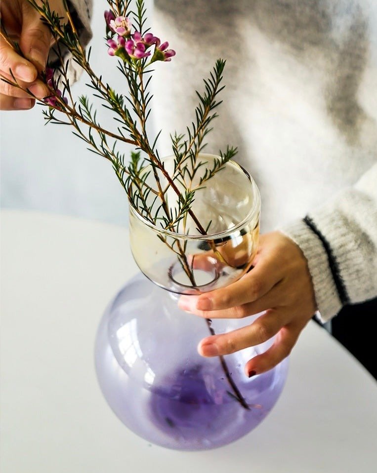 Modern Handblown Glass Vase - Contemporary Decorative Art Glass Vase