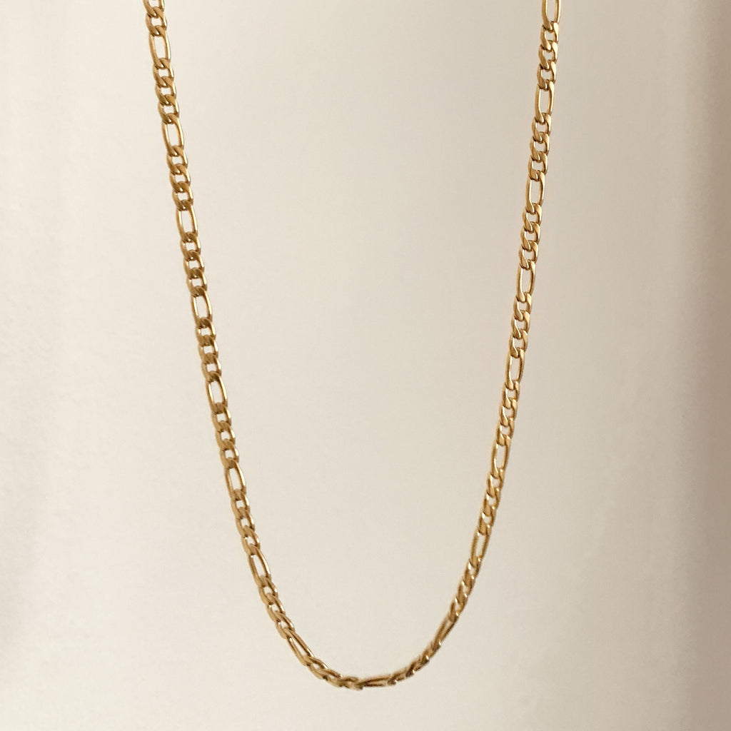 Nadia Gold Figaro Chain Necklace – 18K PVD Gold Plated