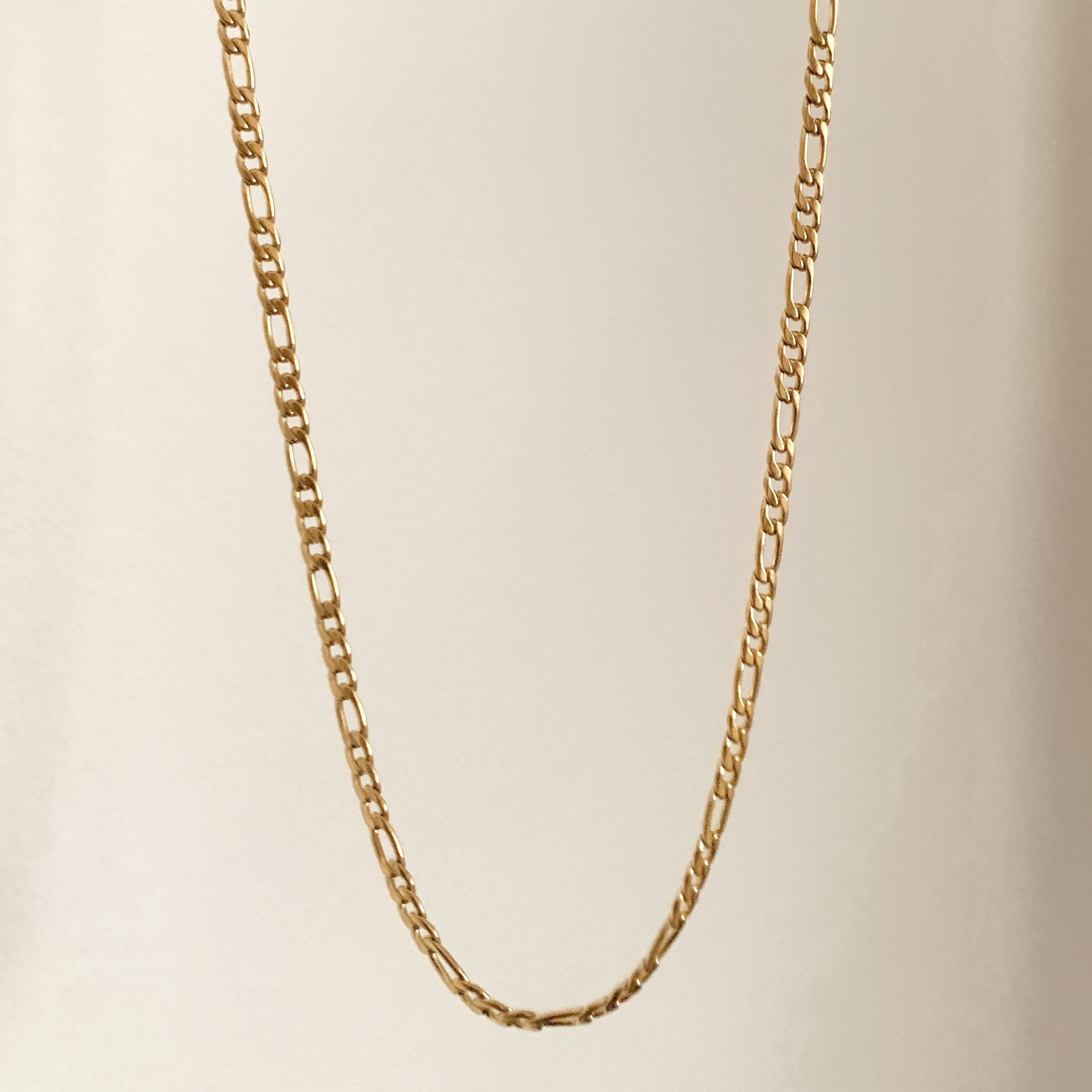 Nadia Gold Figaro Chain Necklace – 18K PVD Gold Plated