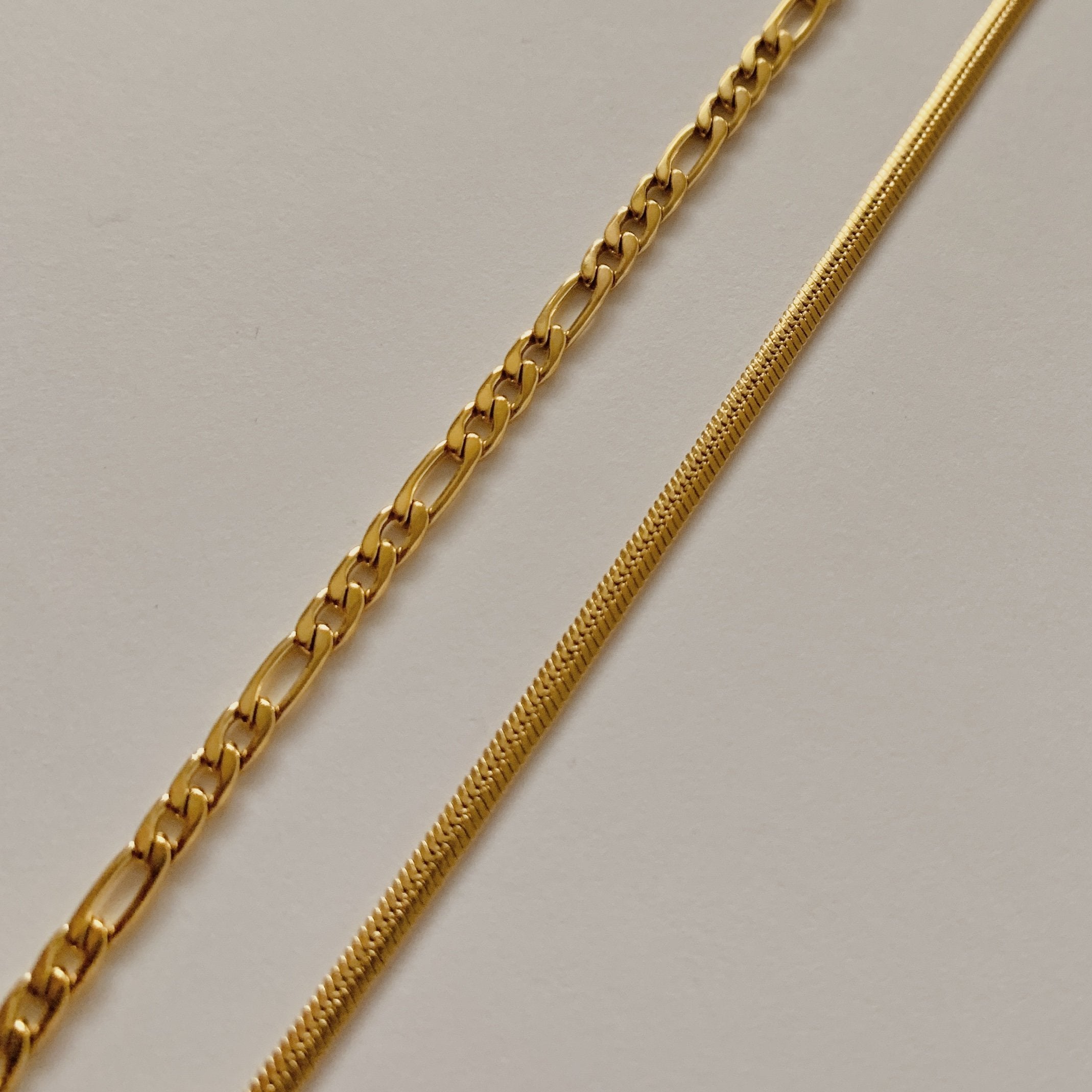 Nadia Gold Figaro Chain Necklace – 18K PVD Gold Plated