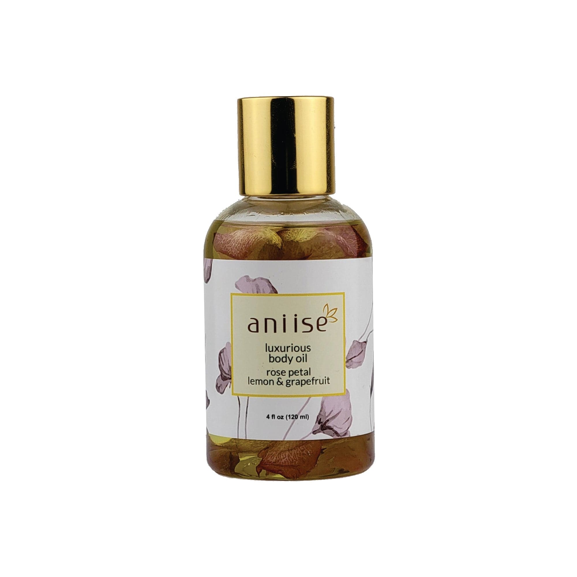 Botanical Rose Petal Body Oil | Paraben-Free | Grapeseed, Argan, Macadamia & Hemp Seed Oil | Real Rose Buds | 5 Scents | 4 fl oz | Aniise