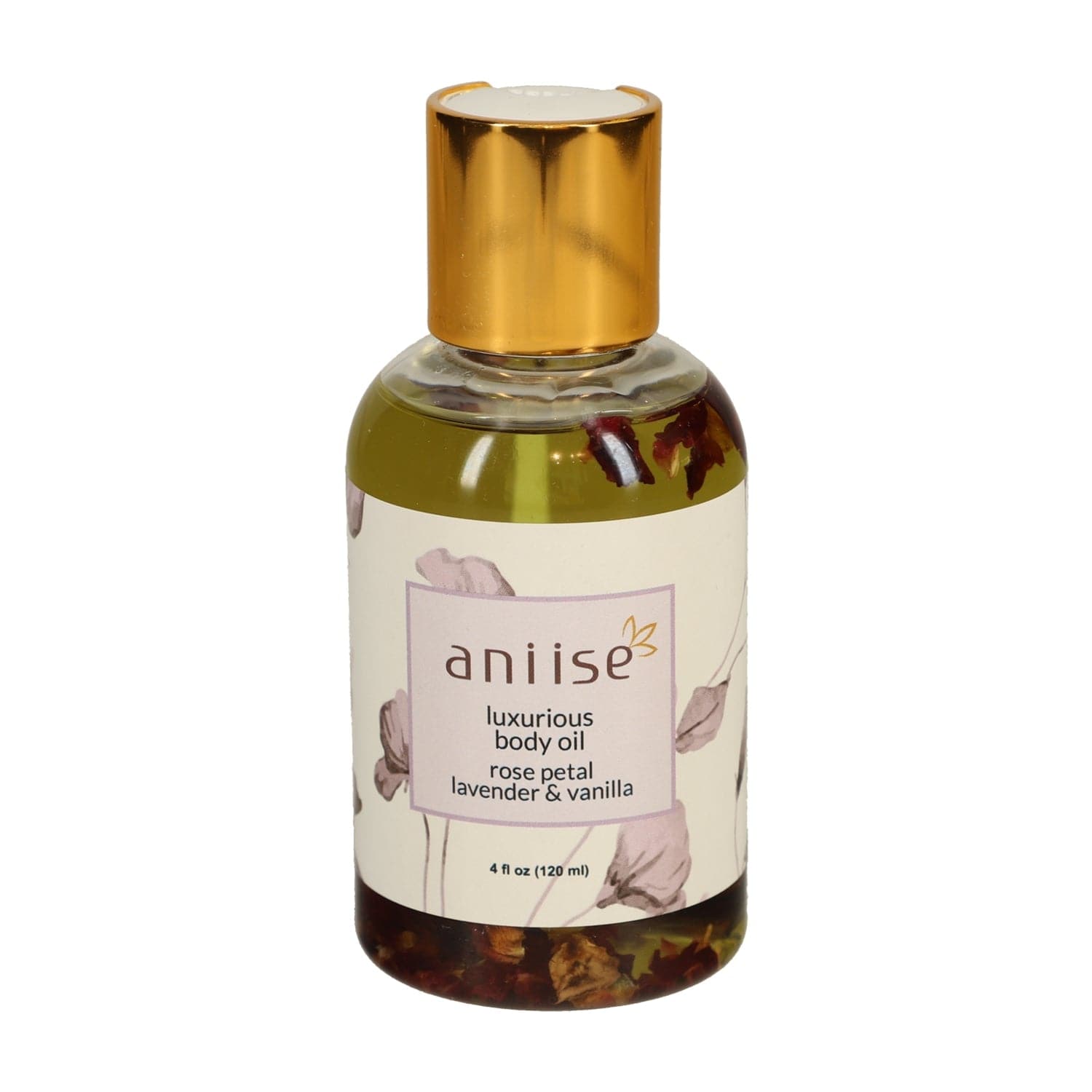 Botanical Rose Petal Body Oil | Paraben-Free | Grapeseed, Argan, Macadamia & Hemp Seed Oil | Real Rose Buds | 5 Scents | 4 fl oz | Aniise