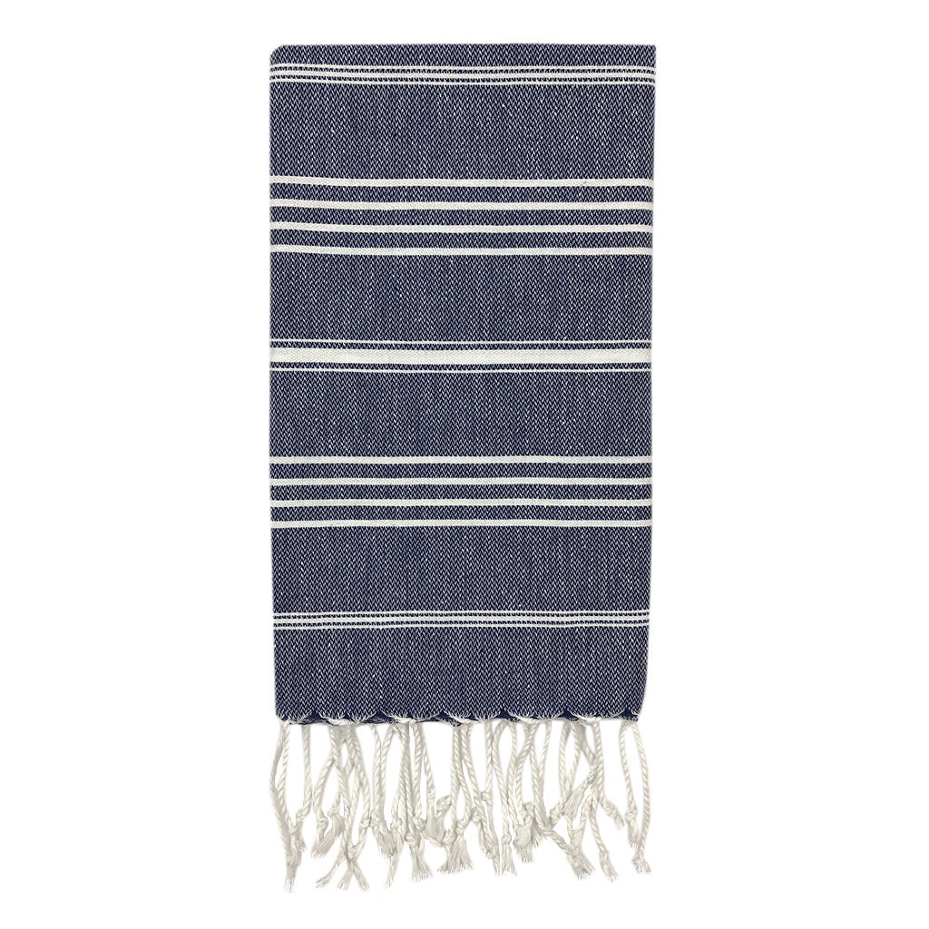 Classic Turkish Hand Towel | Turkey | 100% Turkish Cotton | Hand-Knotted Fringe | 5 Colors | SLATE + SALT
