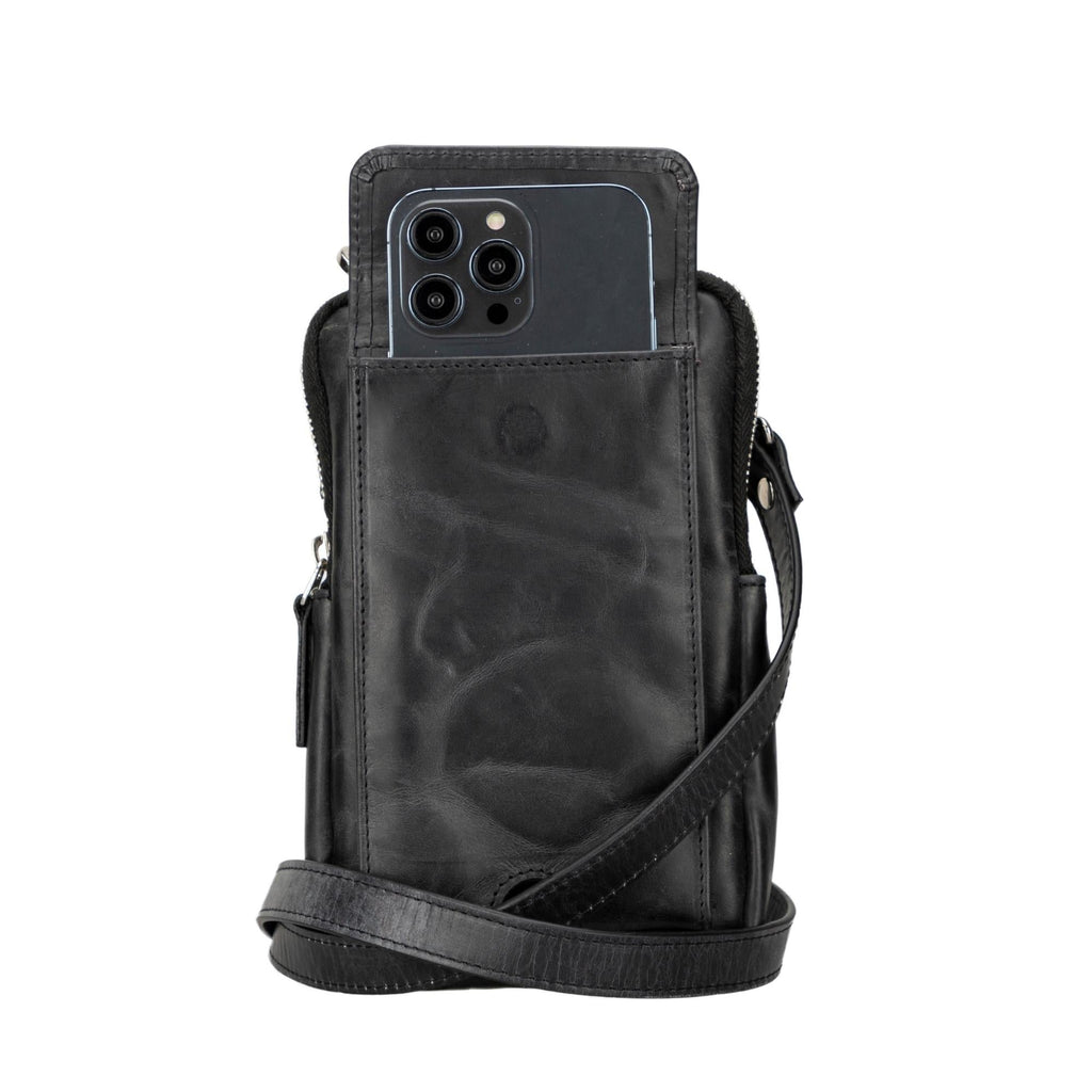 Leather Crossbody Phone Bag for Men