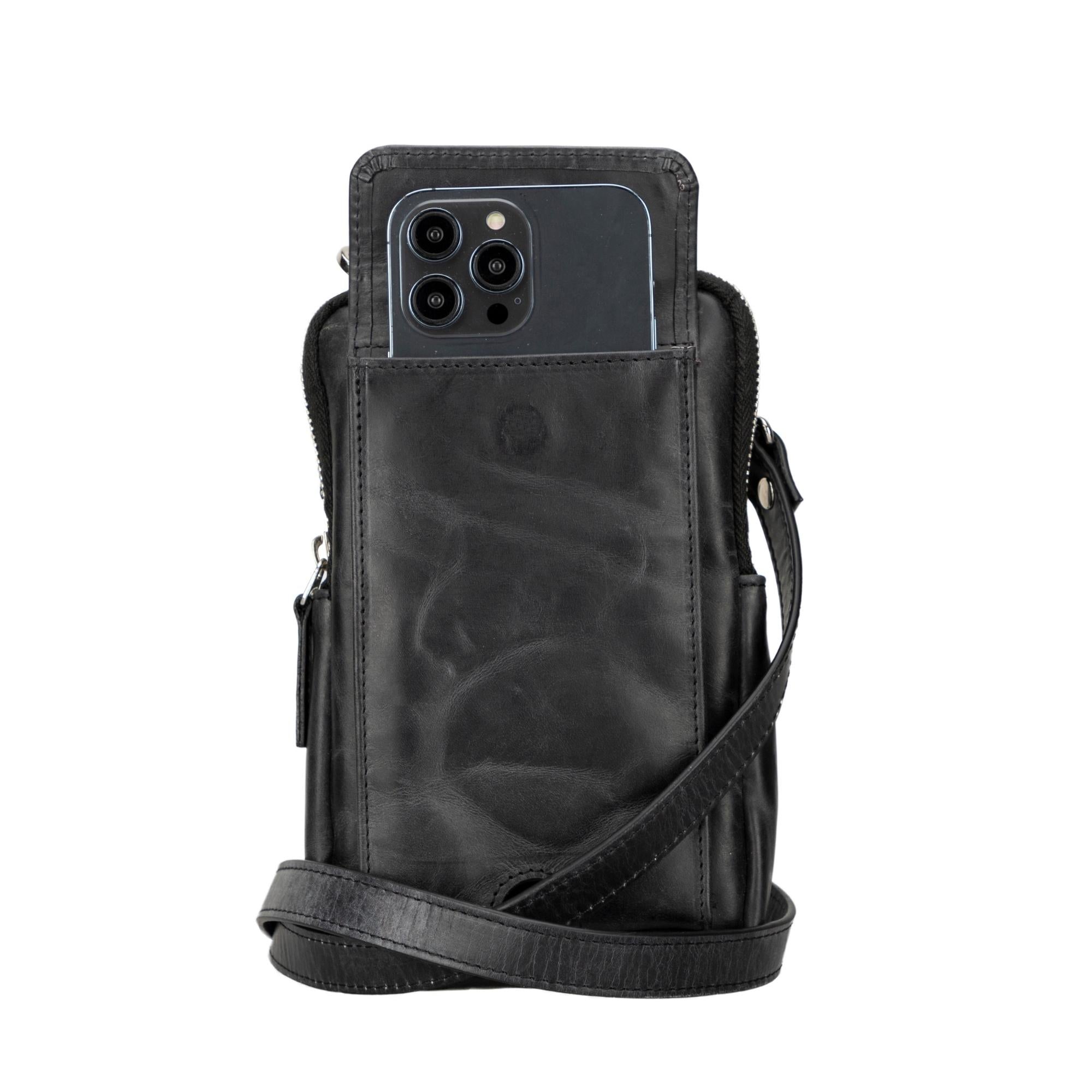 Leather Crossbody Phone Bag for Men