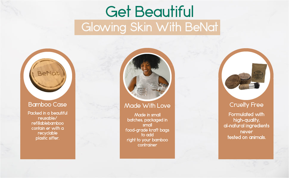 Translucent Loose Powder | All-Natural | Bamboo Case | Refillable | Small Batch | BeNat