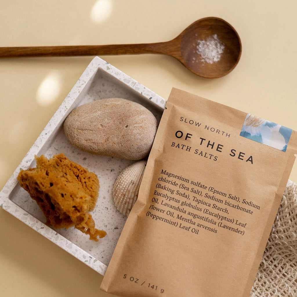 Eucalyptus Of The Sea Bath Salts | Epsom Salt, Sea Salt & Essential Oils | Eucalyptus, Lavender & Peppermint | 5 oz | Slow North
