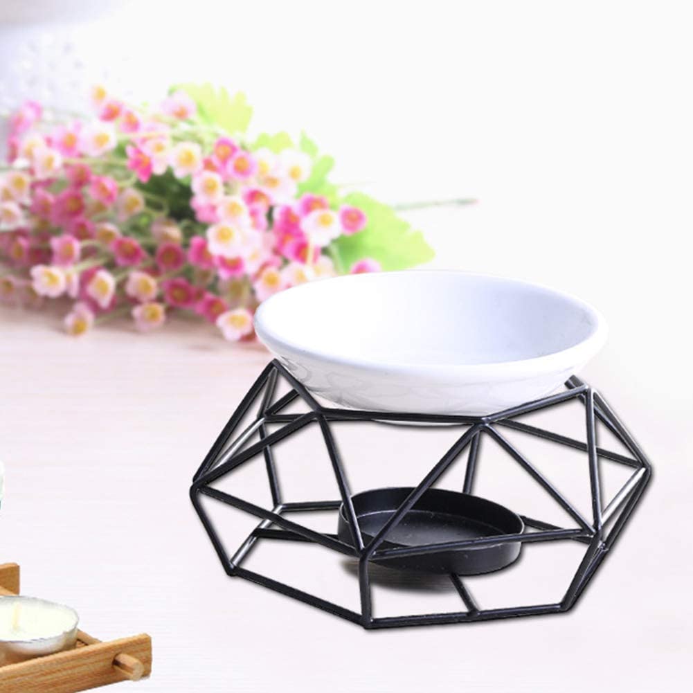 Ceramic & Iron Essential Oil Burner | Aromatherapy Diffuser, Candle Holder & Home Decor | Indoor & Outdoor