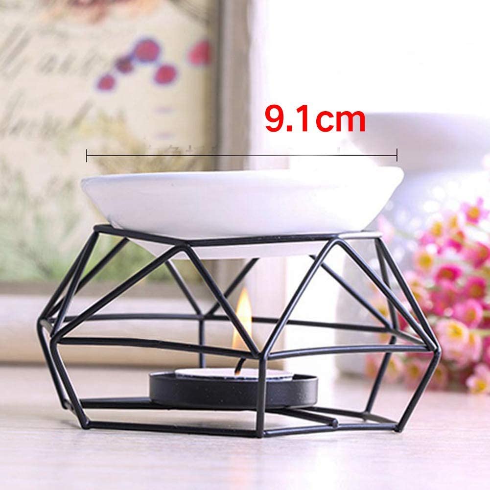 Ceramic & Iron Essential Oil Burner | Aromatherapy Diffuser, Candle Holder & Home Decor | Indoor & Outdoor