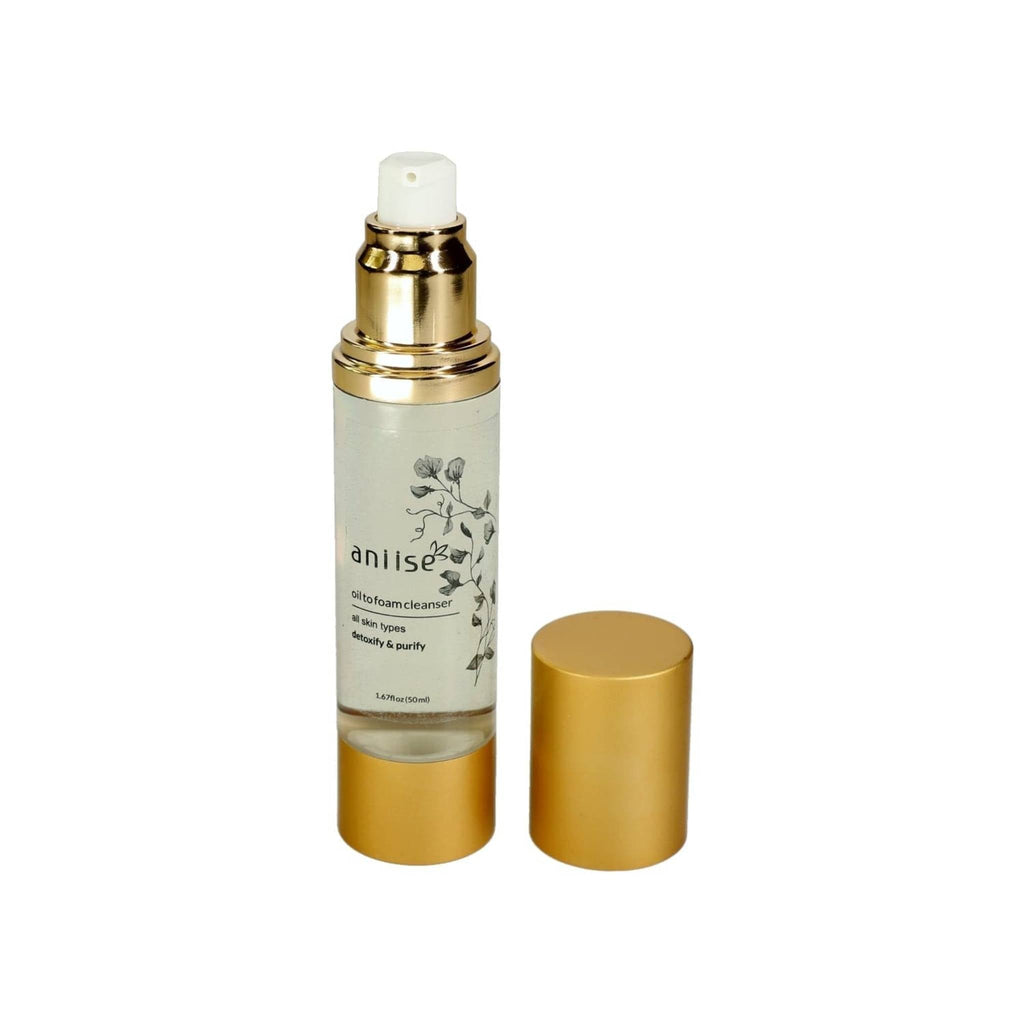 Oil to Foam Facial Cleanser | Paraben-Free | Gentle for Aging & Sensitive Skin | Silk, Botanicals & Argan Oil | 2 fl oz | Aniise