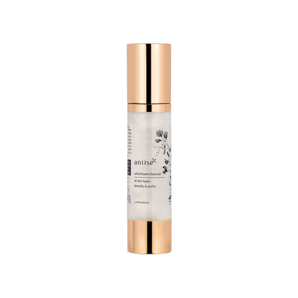 Oil to Foam Facial Cleanser | Paraben-Free | Gentle for Aging & Sensitive Skin | Silk, Botanicals & Argan Oil | 2 fl oz | Aniise