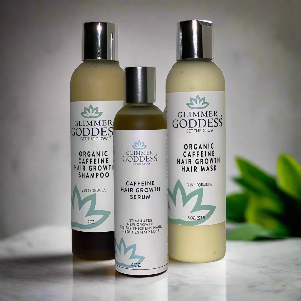 Organic Caffeine Hair Growth System | 3-Step Treatment Set | Glimmer ...