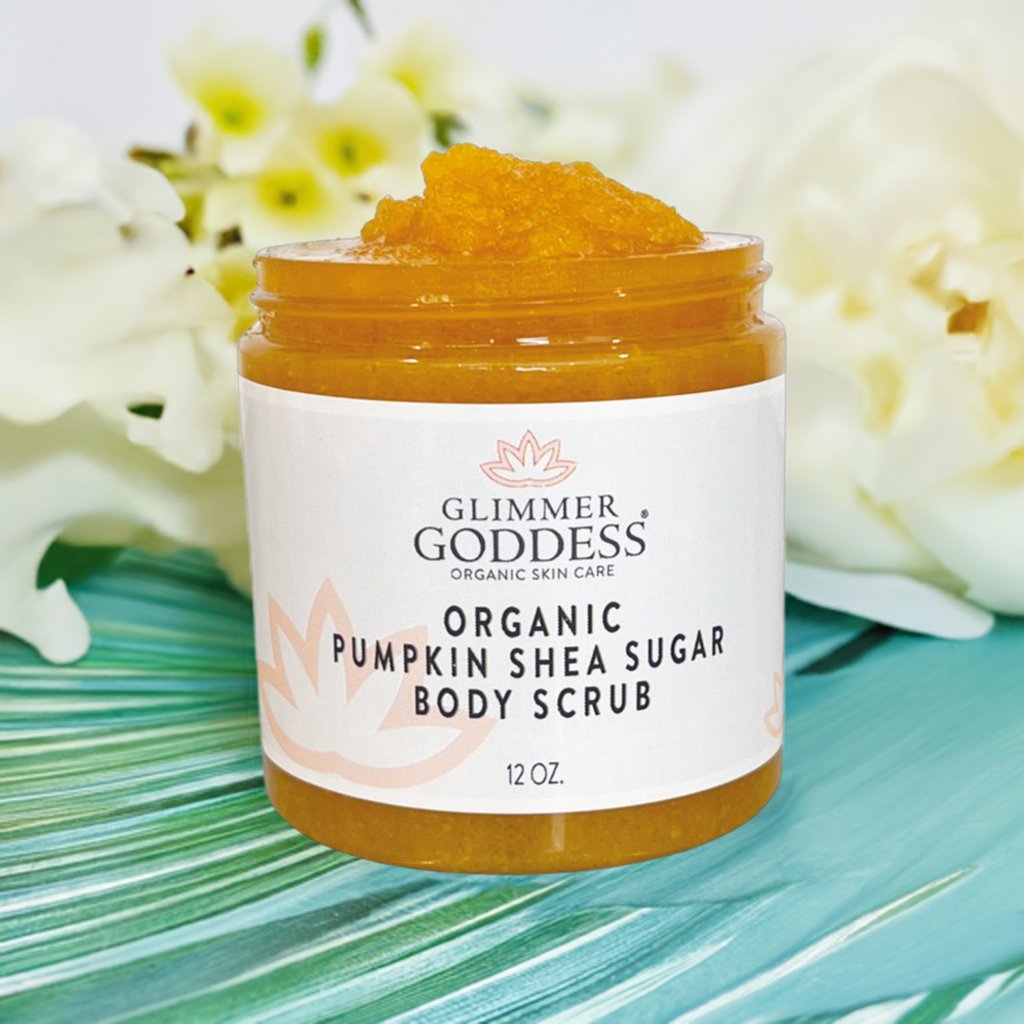 Organic Pumpkin Shea Sugar Body Scrub | Fall Glow Ritual | Brown Sugar, Real Pumpkin, Shea Butter & Almond Oil | Glimmer Goddess®