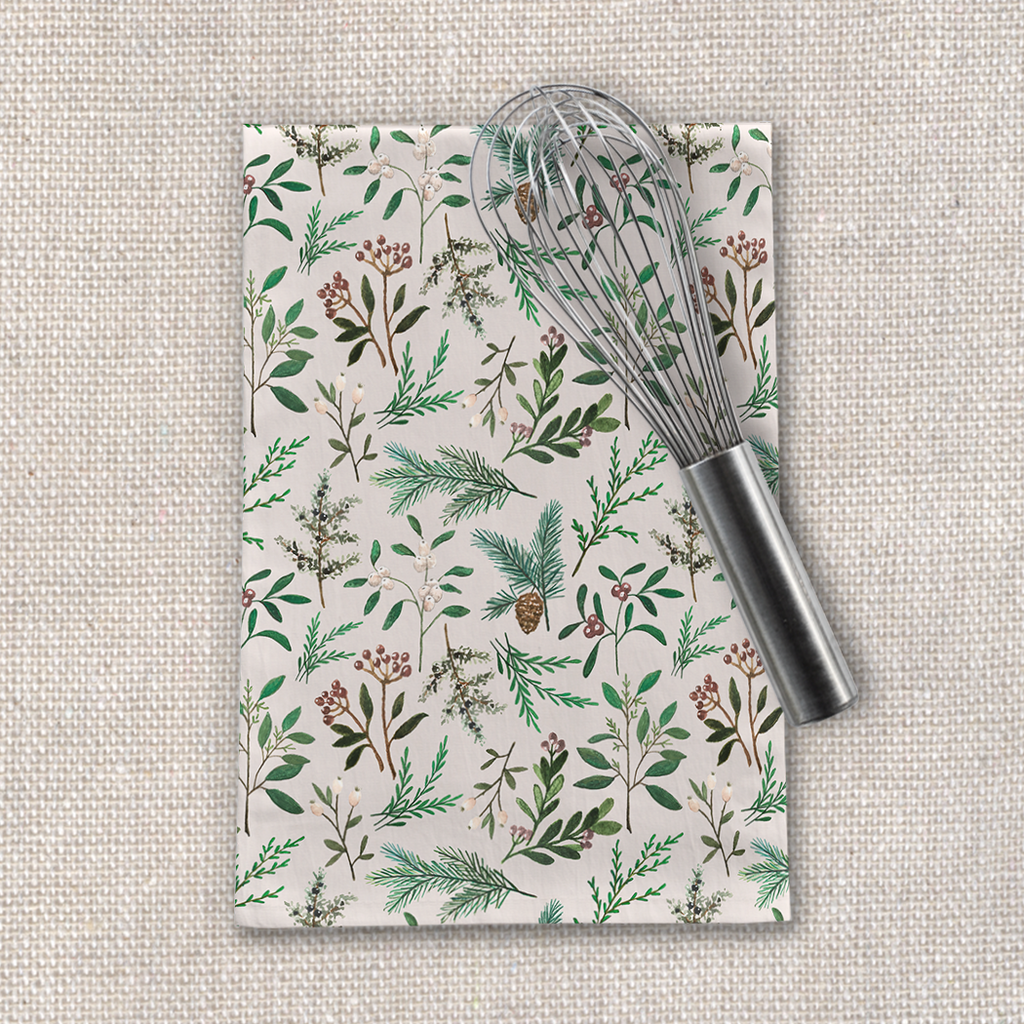 Winter Berry Tea Towel | Cotton Twill | Artist Print | Lauren Ullrich Art