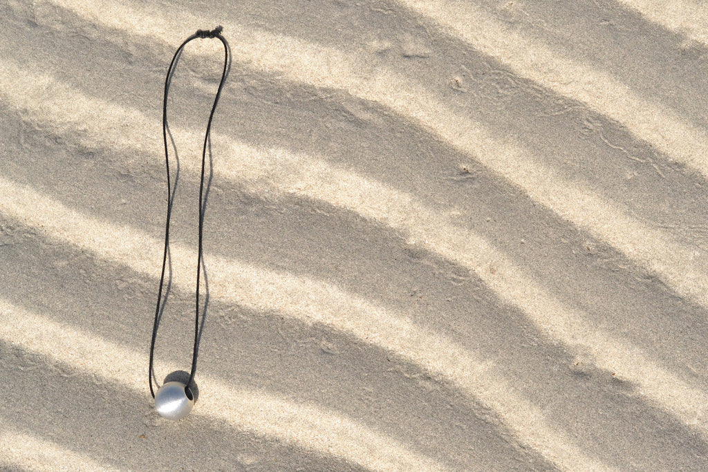 Recycled Bombshell Ball Necklace | Handmade in Laos | Recycled Aluminum | Peace Jewelry | SLATE+SALT