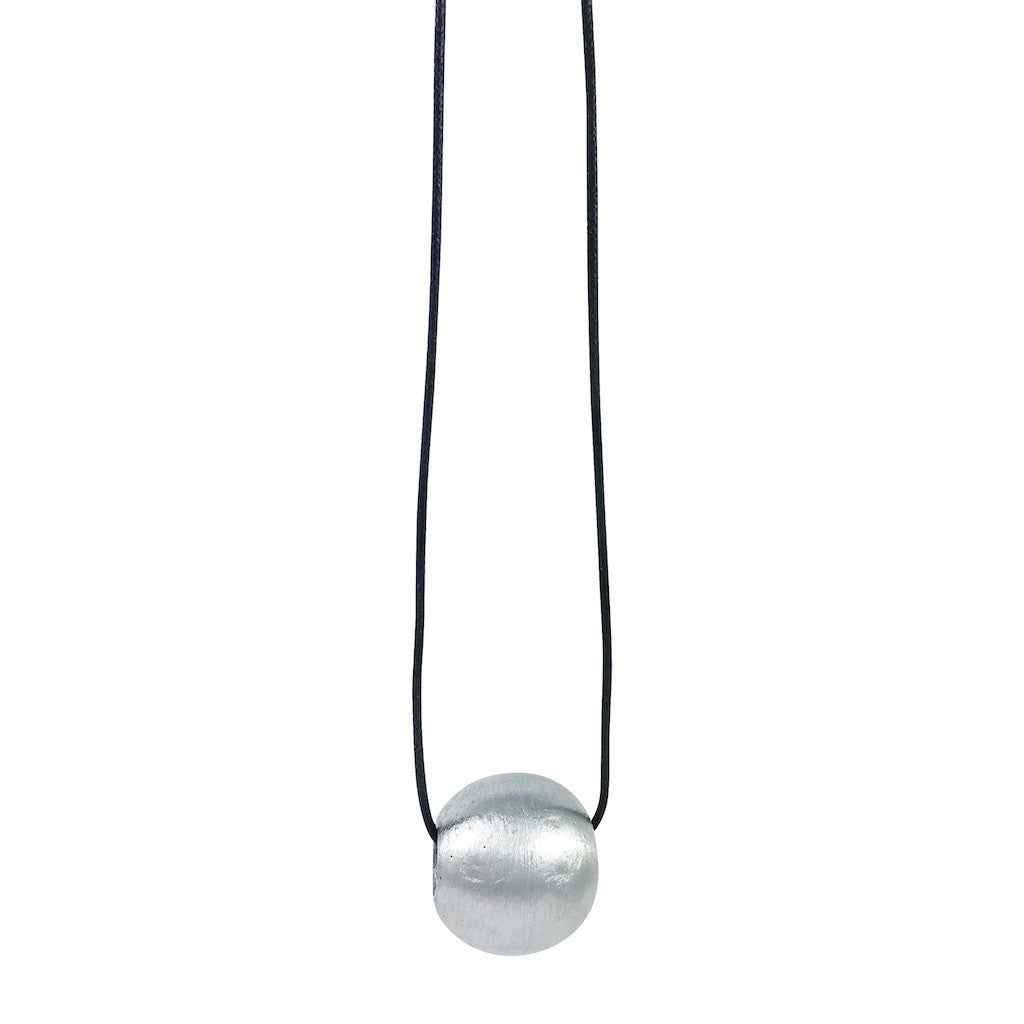 Recycled Bombshell Ball Necklace | Handmade in Laos | Recycled Aluminum | Peace Jewelry | SLATE+SALT