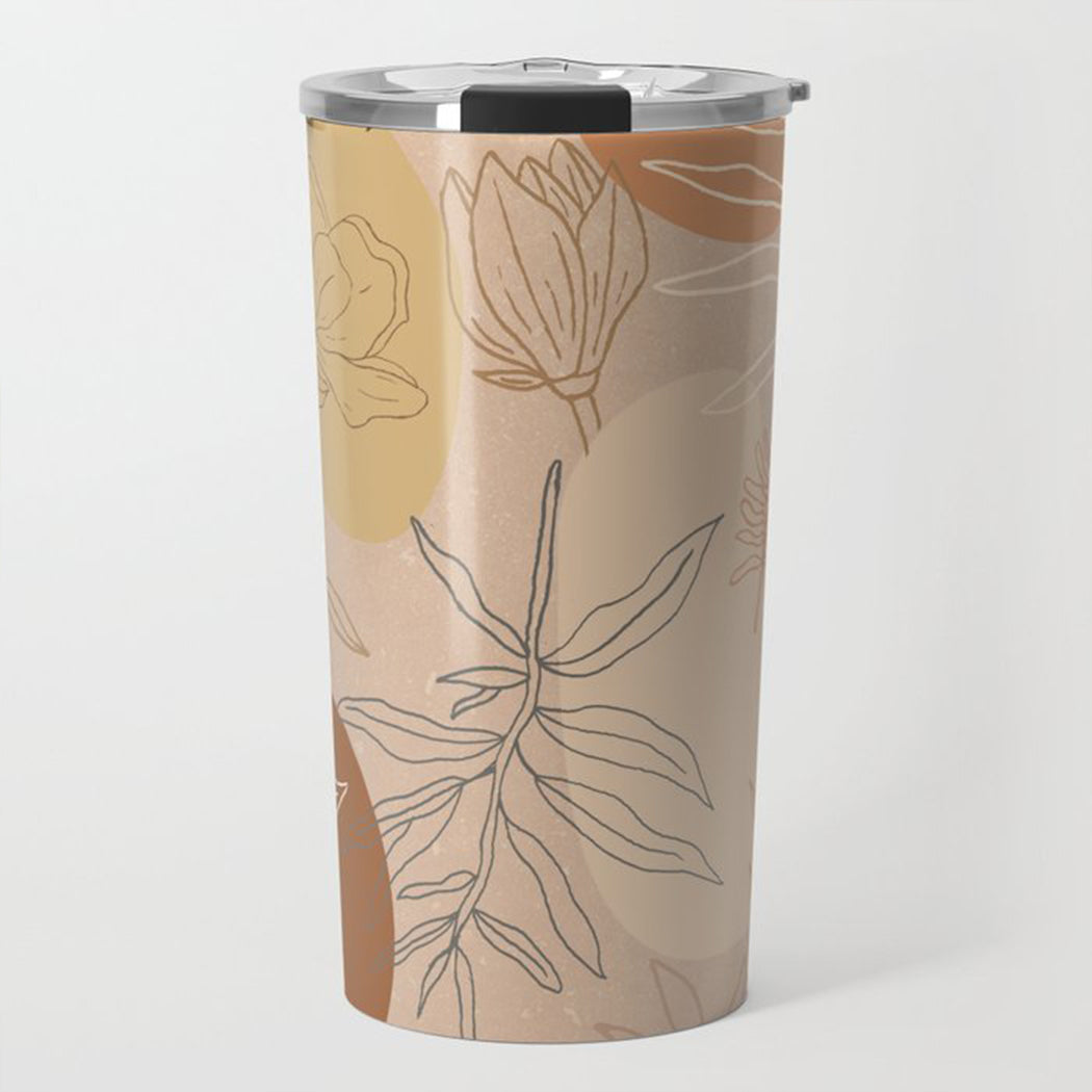 Orange Abstract Desert Travel Mug