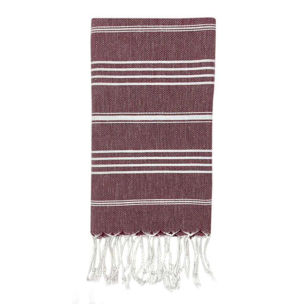 Classic Turkish Hand Towel | Turkey | 100% Turkish Cotton | Hand-Knotted Fringe | 5 Colors | SLATE + SALT