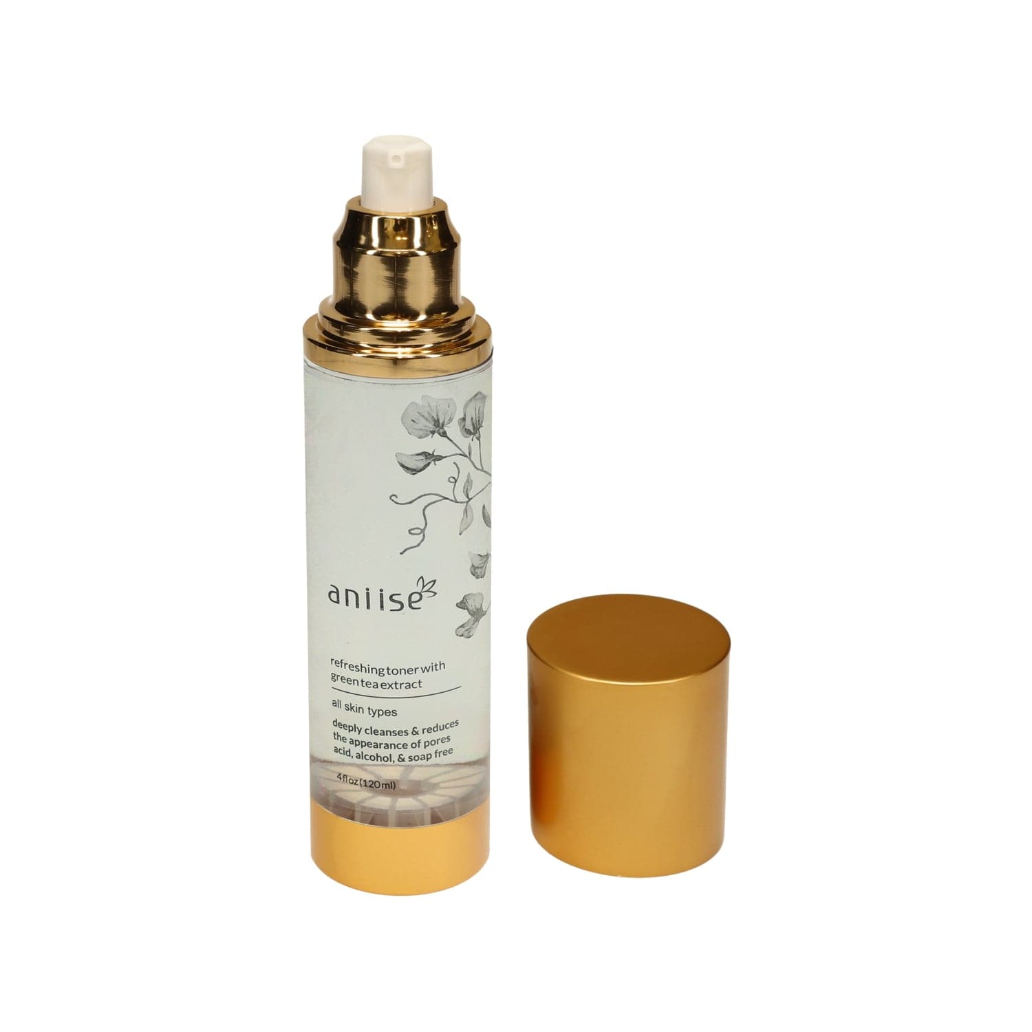 Refreshing Green Tea Extract Facial Toner | Allantoin, Panthenol & Willow Bark | 1 oz & 4 oz | Aniise