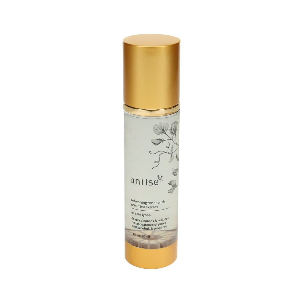 Refreshing Green Tea Extract Facial Toner | Allantoin, Panthenol & Willow Bark | 1 oz & 4 oz | Aniise