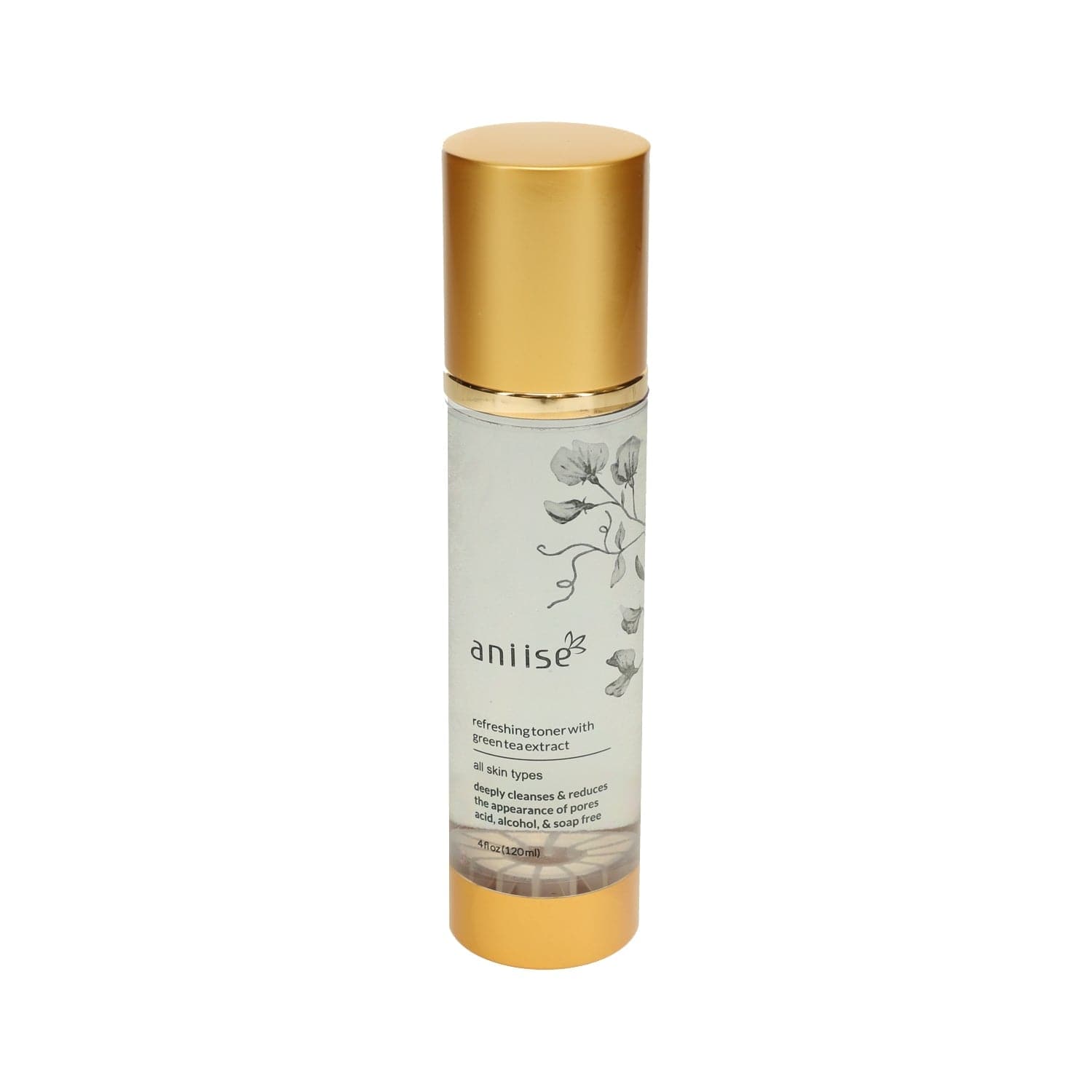 Refreshing Green Tea Extract Facial Toner | Allantoin, Panthenol & Willow Bark | 1 oz & 4 oz | Aniise
