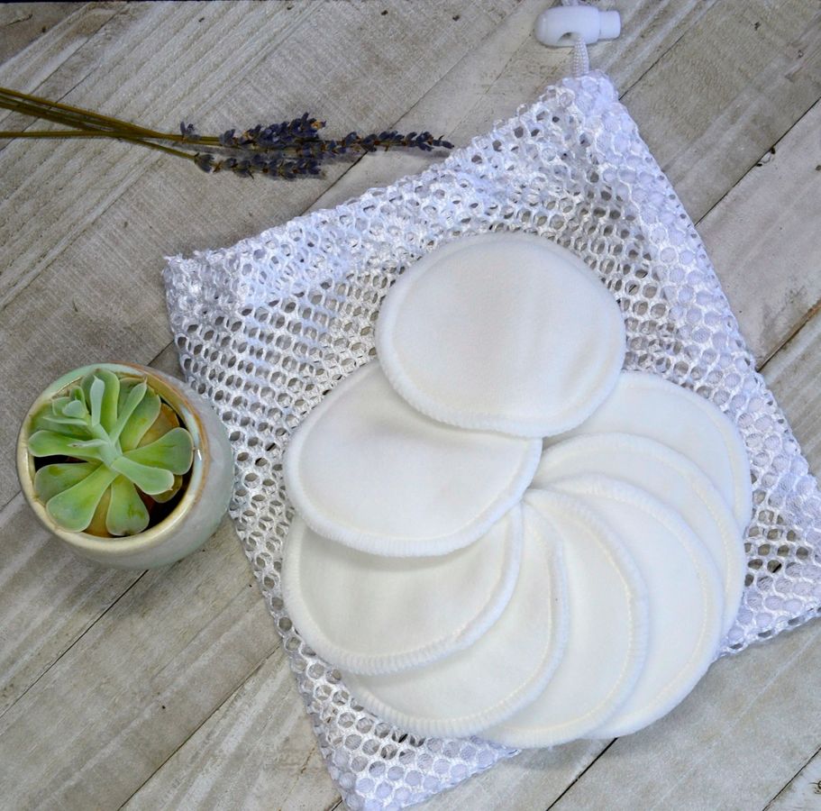 Reusable Facial Rounds Pads 5-Pack | Bamboo & Cotton | Makeup Remover | Washable | BeNat