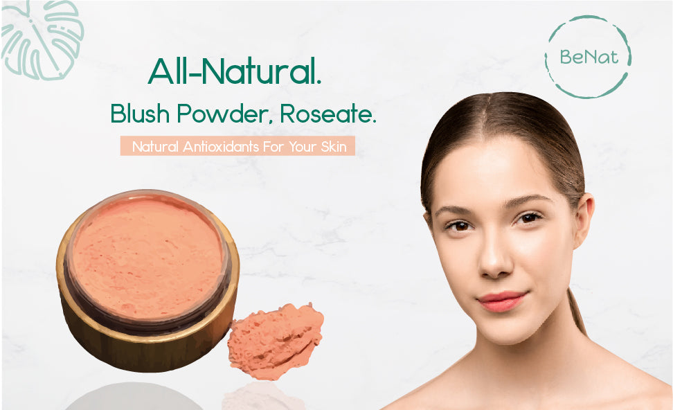 Blush Loose Powder Set | Bamboo Case + Refill + Kabuki Brush | Roseate & Plum | BeNat