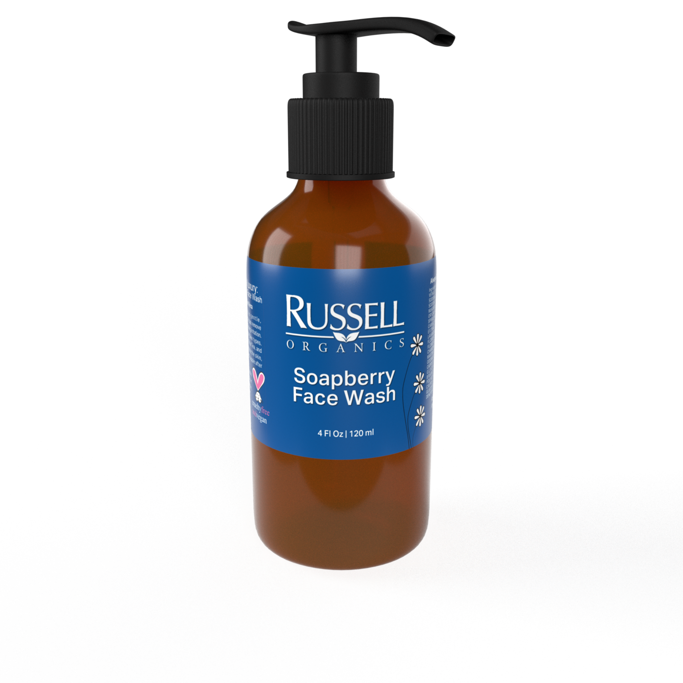 Soapberry Face Wash | Aloe Vera, White Tea & Spirulina | 4 fl oz | Russell Organics