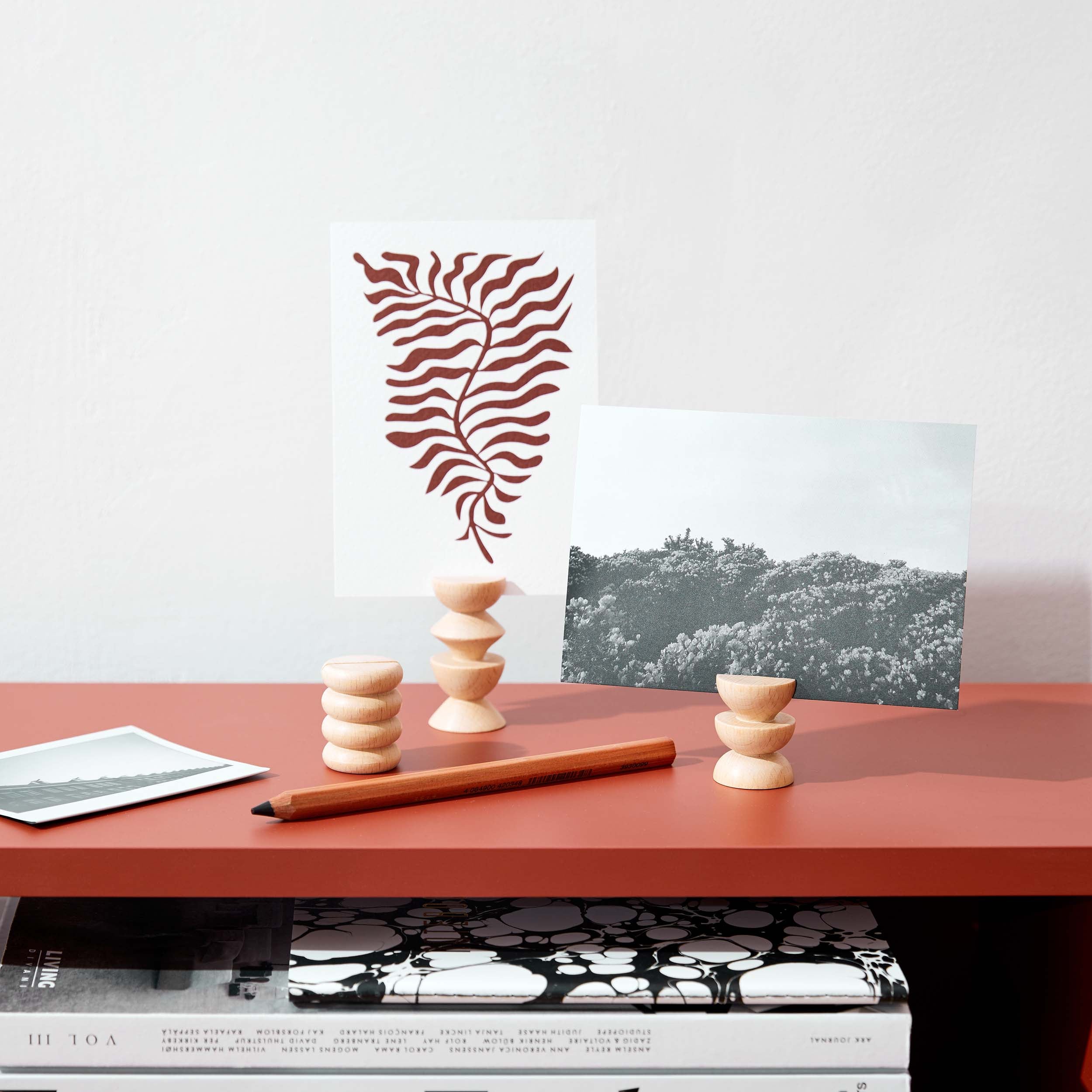 Totem Wooden Picture & Postcard Stands | Set of 5 Short | Polaroid & Instax