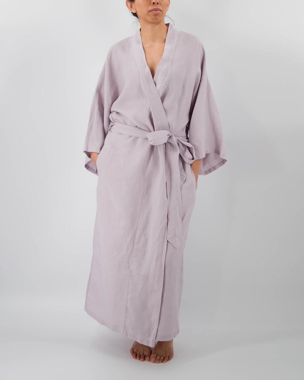 French Linen Kimono Robe | Full-Length | Hidden Pockets | One Size (0-16) | 10 Colors