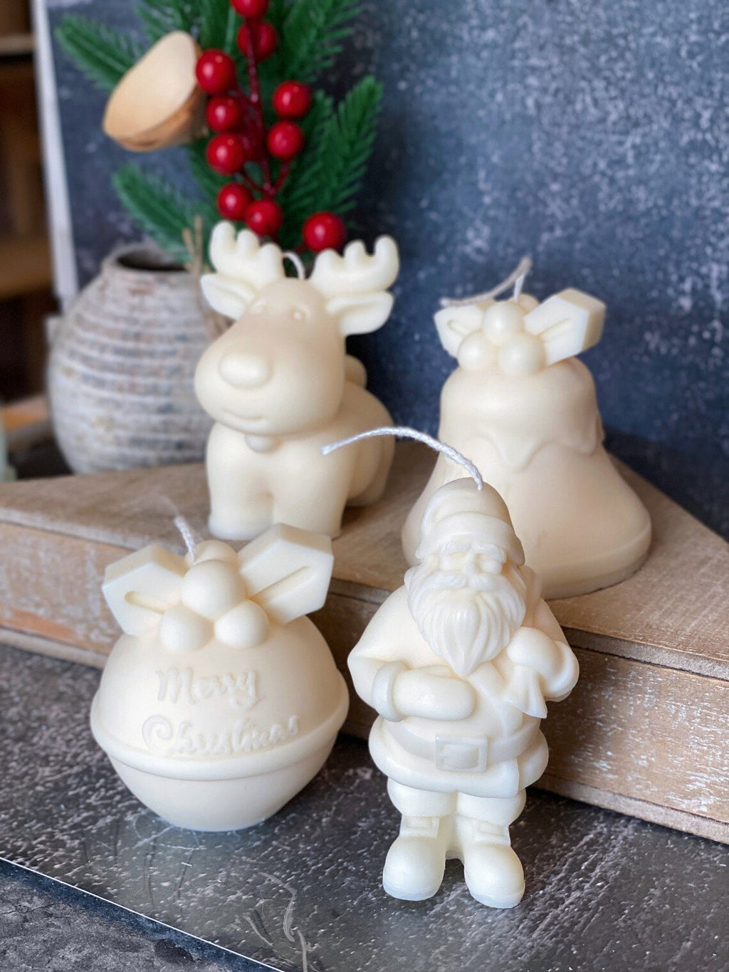 Santa Candles for Festive Decor and Holiday Spirit