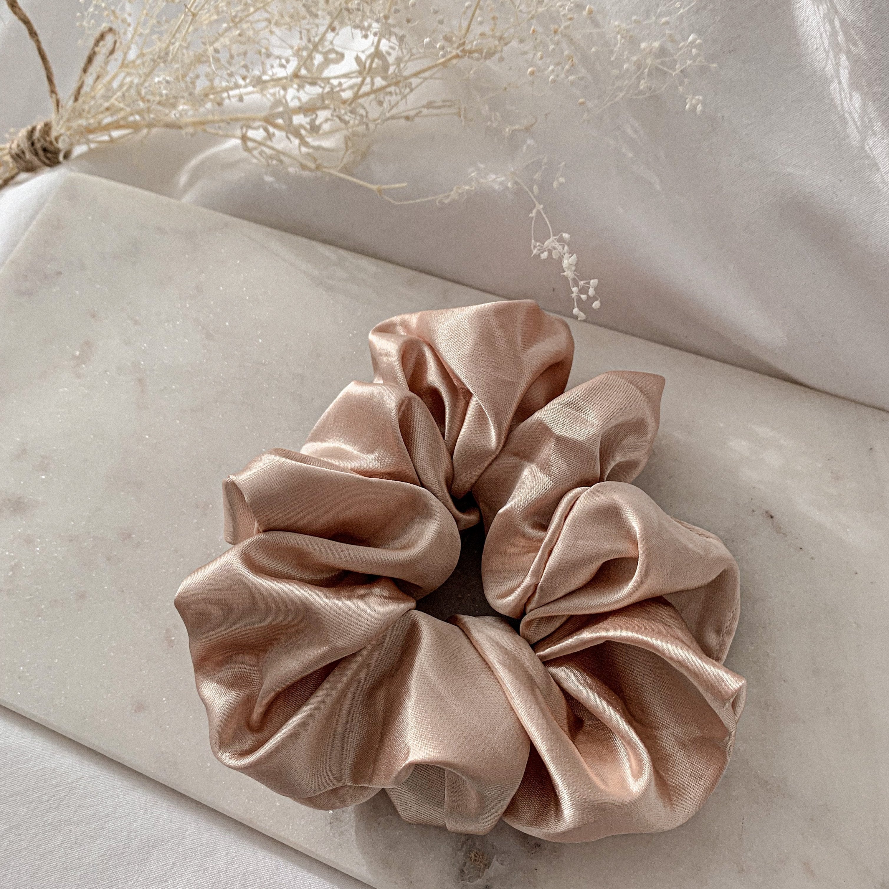 Satin Sweetheart Scrunchies | Large Super-Soft Satin | 4 Colors | Hair & Wrist | Namaste Jewelry