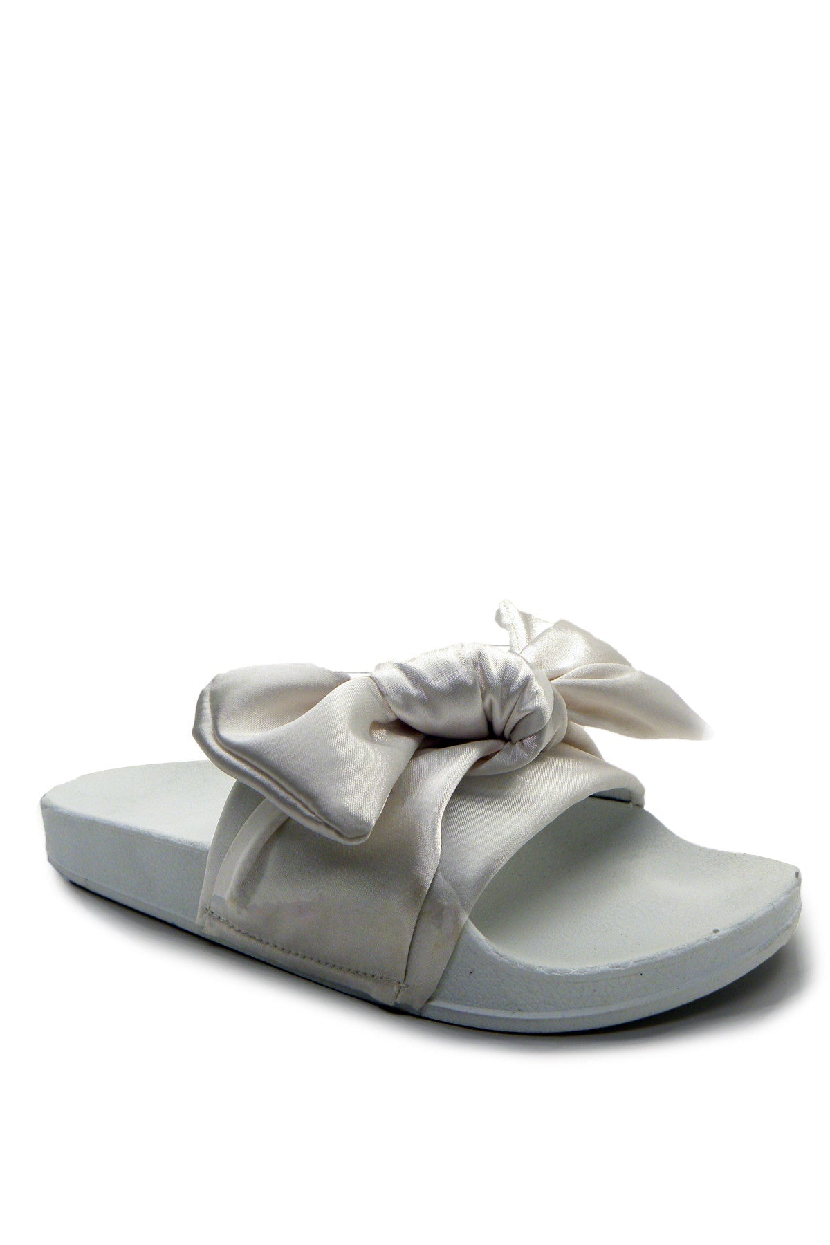 Satin Pool Slides | Soft Satin Upper | Flexible Footbed | Sizes 6-10 | Black, Pink & White