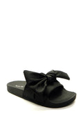 Satin Pool Slides | Soft Satin Upper | Flexible Footbed | Sizes 6-10 | Black, Pink & White