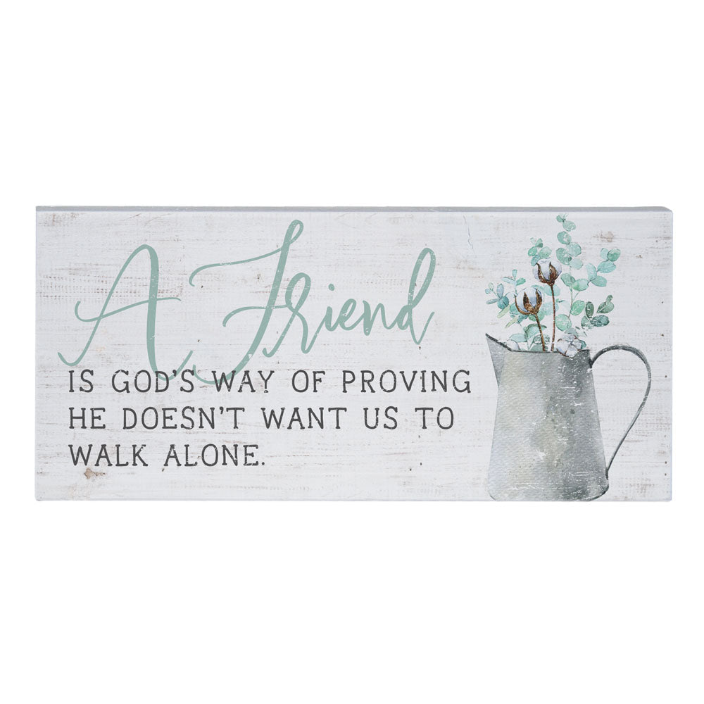 A Friend | Inspire Board | 5.5" x 12" | Christian Friendship Gift | Sincere Surroundings