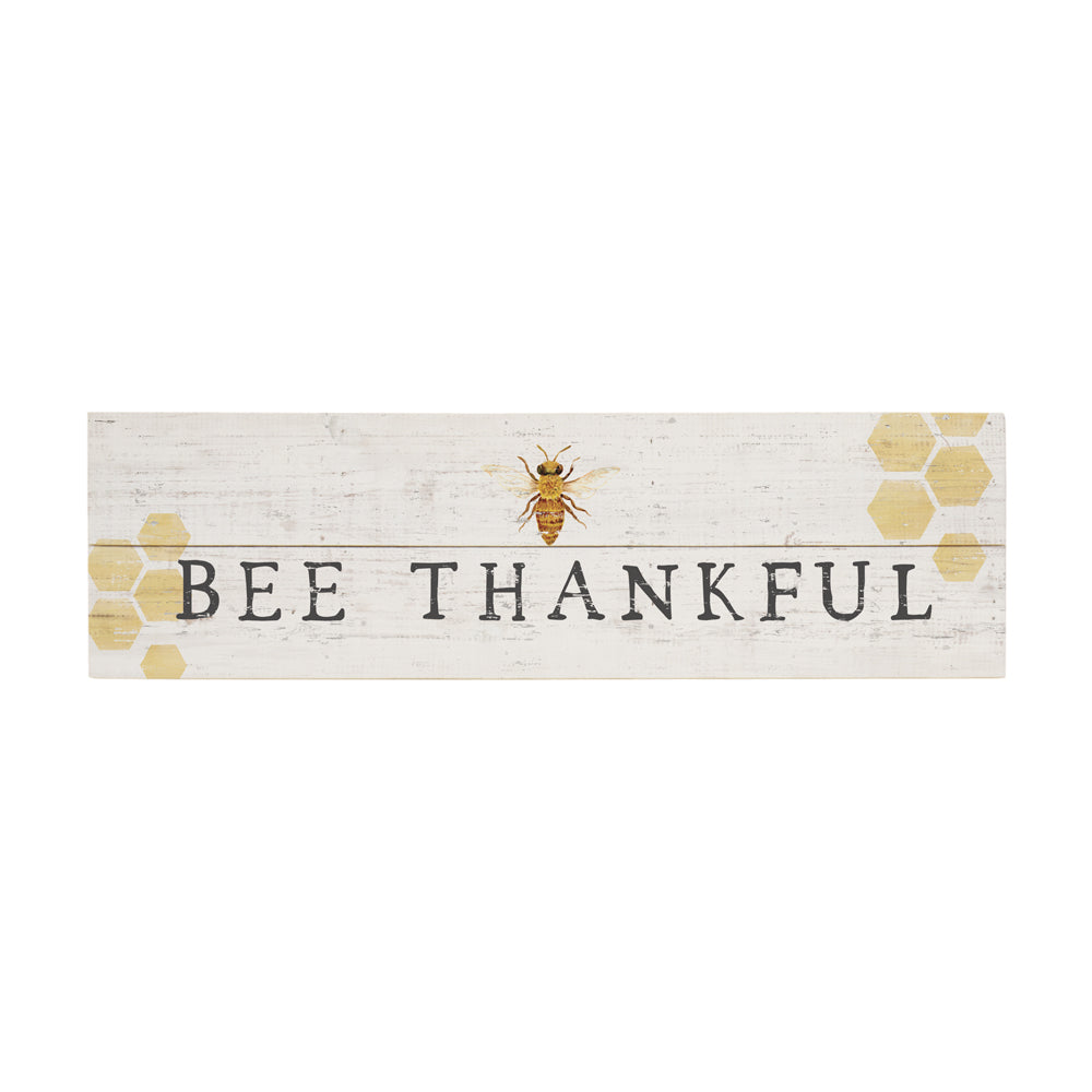 Bee Thankful | Vintage Pallet Board | 7" x 24" | Gratitude & Faith Decor | Sincere Surroundings